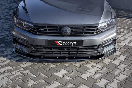 Maxton Front Splitter V.1 Volkswagen Passat R-Line B8 - Gloss Black