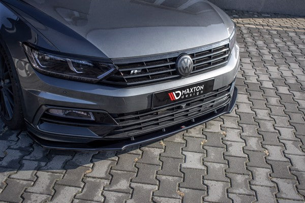 Maxton Front Splitter V.1 Volkswagen Passat R-Line B8 - Gloss Black