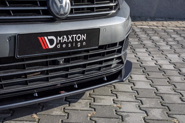 Maxton Front Splitter V.1 Volkswagen Passat R-Line B8 - Gloss Black