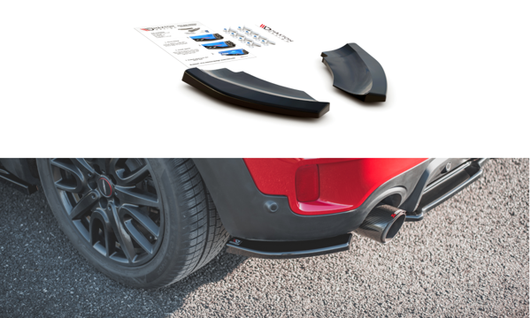Maxton Rear Side Splitters Mini Countryman Mk2 F60 Jcw - Gloss Black