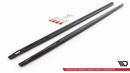Maxton Side Skirts Diffusers For BMW 7 M-Pack G11 - Gloss Black
