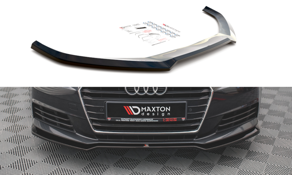 Maxton Front Splitter V.2 Audi A4 B9 - Gloss Black