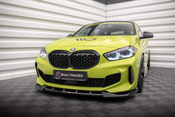 Maxton Front Splitter V.6 For BMW 1 F40 M-Pack / M135I  - Gloss Black