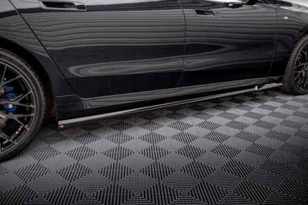 Maxton Side Skirts Diffusers BMW 7 M-Pack / M760E G70 - Gloss Black