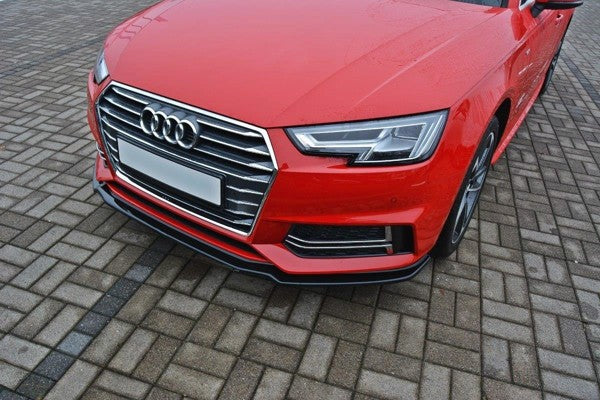 Maxton Front Splitter V.1 Audi S4 / A4 S-Line B9 - Gloss Black
