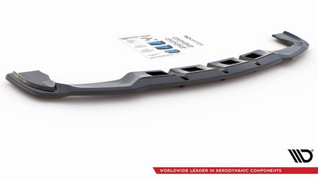 Maxton Central Rear Splitter (With Vertical Bars) Mercedes-Benz Gla 45 Amg Suv (X156) Preface - Gloss Black