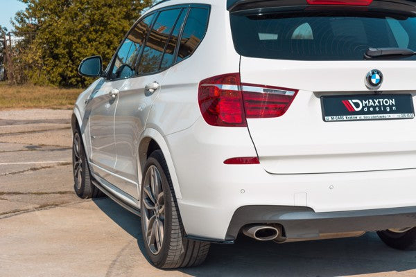 Maxton Rear Side Splitters For BMW X3 F25 M-Pack Facelift  - Gloss Black