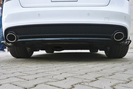 Maxton Central Rear Splitter Audi A5 S-Line Facelift (Without Vertical Bars) - Gloss Black