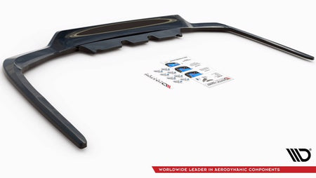 Maxton Central Rear Splitter (With Vertical Bars) Leuxs Ls Mk4 Facelift - Gloss Black