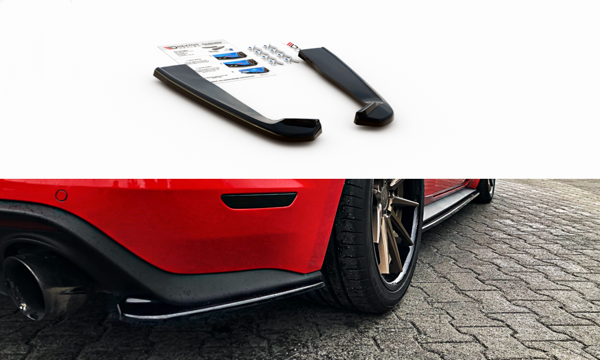 Maxton Rear Side Splitters Ford Mustang Mk. 6 Facelift - Gloss Black