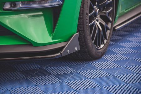 Maxton Front Splitter + Flaps V.1 Ford Mustang Gt Mk6 Facelift - Gloss Black