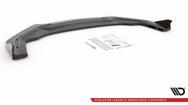 Maxton Front Splitter + Flaps V.1 Ford Mustang Gt Mk6 Facelift - Gloss Black
