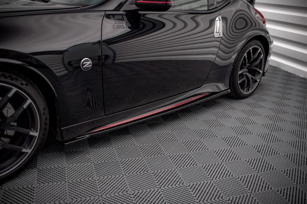 Maxton Side Skirts Diffusers V.1 Nissan 370Z Nismo Facelift - Gloss Black
