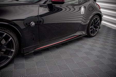 Maxton Side Skirts Diffusers V.1 Nissan 370Z Nismo Facelift - Gloss Black