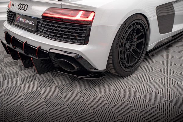 Maxton Rear Side Splitters Audi R8 Mk2 Facelift - Gloss Black