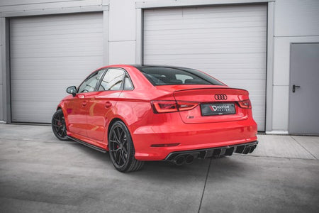 Maxton Side Skirts Diffusers V.1 Audi S3 / A3 S-Line 8V / 8V Fl Sedan - Gloss Black