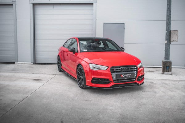 Maxton Side Skirts Diffusers V.1 Audi S3 / A3 S-Line 8V / 8V Fl Sedan - Gloss Black