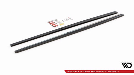 Maxton Side Skirts Diffusers V.1 Audi S3 / A3 S-Line 8V / 8V Fl Sedan - Gloss Black