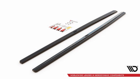 Maxton Side Skirts Diffusers V.1 Audi S3 / A3 S-Line 8V / 8V Fl Sedan - Gloss Black