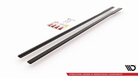 Maxton Racing Durability Side Skirts Diffusers VW Golf 7 R / R-Line Facelift - Black
