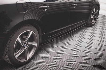 Maxton Side Skirts Diffusers Volvo S60 R-Design Mk2 - Gloss Black