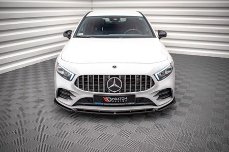 Maxton Front Splitter V.4 Mercedes A35 Amg / Amg-Line W177  - Gloss Black