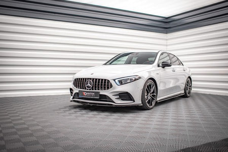 Maxton Front Splitter V.4 Mercedes A35 Amg / Amg-Line W177  - Gloss Black