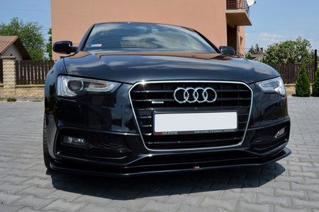 Maxton Front Splitter V.2 Audi S5 / A5 S-Line 8T Fl - Gloss Black