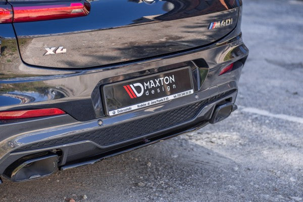 Maxton Central Rear Splitter For BMW X4 M-Pack G02 - Gloss Black