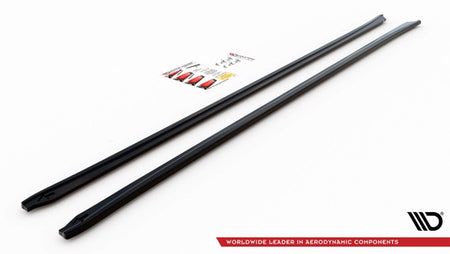 Maxton Side Skirts Diffusers BMW 5 G30 - Gloss Black