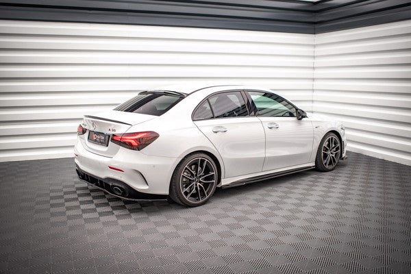 Maxton Side Skirts Diffusers V.2  Mercedes A35 Amg / Amg-Line W177  - Gloss Black