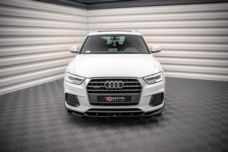 Maxton Front Splitter V.1 Audi Q3 8U Facelift - Gloss Black