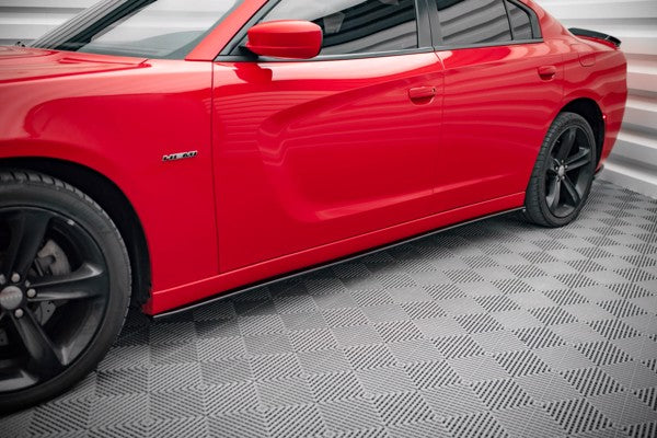Maxton Side Skirts Diffusers Dodge Charger Rt Mk7 Facelift - Gloss Black