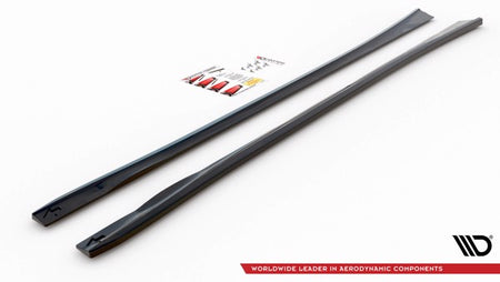 Maxton Side Skirts Diffusers Dodge Charger Rt Mk7 Facelift - Gloss Black