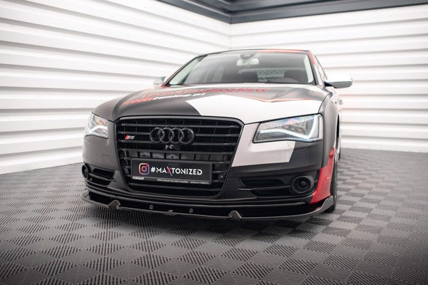 Maxton Front Splitter V.2 Audi S8 D4 - Gloss Black