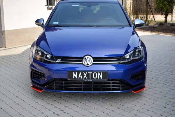 Maxton Front Splitter V.8 VW Golf 7 R / R-Line Facelift - Gloss Black