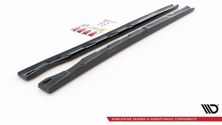 Maxton Side Skirts Diffusers Alfa Romeo 156 Facelift - Gloss Black