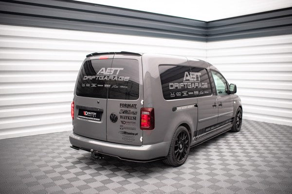 Maxton Side Skirts Diffusers Volkswagen Caddy Long Mk3 Facelift - Gloss Black