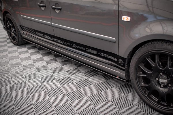 Maxton Side Skirts Diffusers Volkswagen Caddy Long Mk3 Facelift - Gloss Black