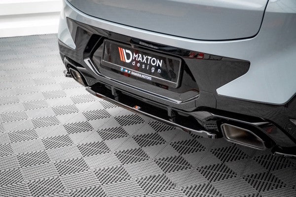 Maxton Central Rear Splitter For BMW X4 M-Pack G02 Facelift - Gloss Black