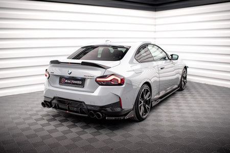Maxton Rear Side Splitters V.2 + Flaps BMW 2 Coupe M240I G42 - Gloss Black