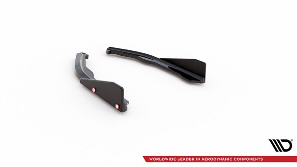 Maxton Rear Side Splitters V.2 + Flaps BMW 2 Coupe M240I G42 - Gloss Black