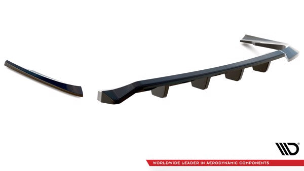 Maxton Central Rear Splitter (With Vertical Bars) Volvo C70 Mk1 - Gloss Black