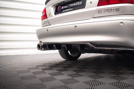 Maxton Central Rear Splitter (With Vertical Bars) Volvo C70 Mk1 - Gloss Black