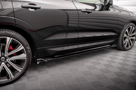 Maxton Side Skirts Diffusers Volvo Xc60 R-Design Mk2 Facelift - Gloss Black