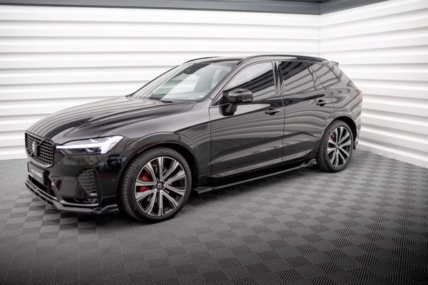 Maxton Side Skirts Diffusers Volvo Xc60 R-Design Mk2 Facelift - Gloss Black