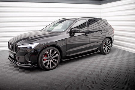 Maxton Side Skirts Diffusers Volvo Xc60 R-Design Mk2 Facelift - Gloss Black
