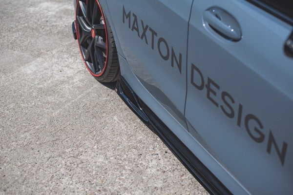 Maxton Side Skirts Diffusers V.3 For BMW 1 F40 M-Pack/ M135I  - Gloss Black
