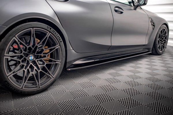 Maxton Side Skirts Diffusers V.1 BMW M3 G80 - Gloss Black