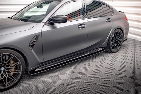 Maxton Side Skirts Diffusers V.1 BMW M3 G80 - Gloss Black